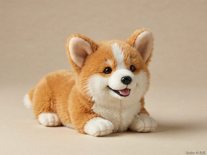 趴着的柯基犬玩偶